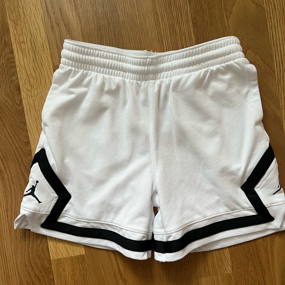 Nike Jordan White Athletic Shorts with Black Accents